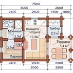 Проект дачной бани 4.5 х 7.5 м 
