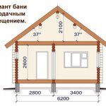 Типовой проект бани 6.2 х 8.0 м 
