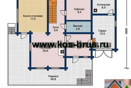 Строительство дома из необрезного бруса, д. Хилово по проекту 9х13, осень 2016 года