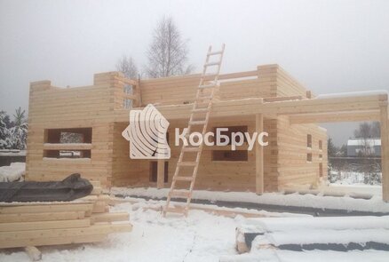 Строительство двухэтажного дома 8 на 8 из профилированного бруса 140х190 мм.