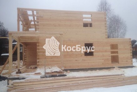 Строительство двухэтажного дома 8 на 8 из профилированного бруса 140х190 мм.