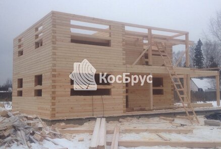 Строительство двухэтажного дома 8 на 8 из профилированного бруса 140х190 мм.