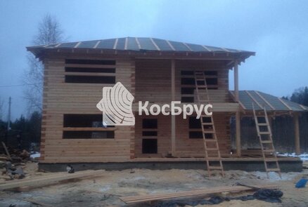 Строительство двухэтажного дома 8 на 8 из профилированного бруса 140х190 мм.