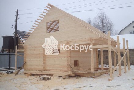 Строительство бани из бруса 6 на 6 с верандой