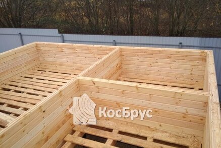 Строительство бани по проекту «Мимоза» из профилированного бруса 140 х 140 мм