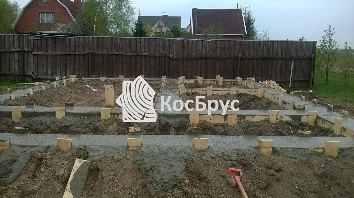 Строительство ленточного фундамента по проекту МО, Домодедовский р-н, д. Котляково, май 2017