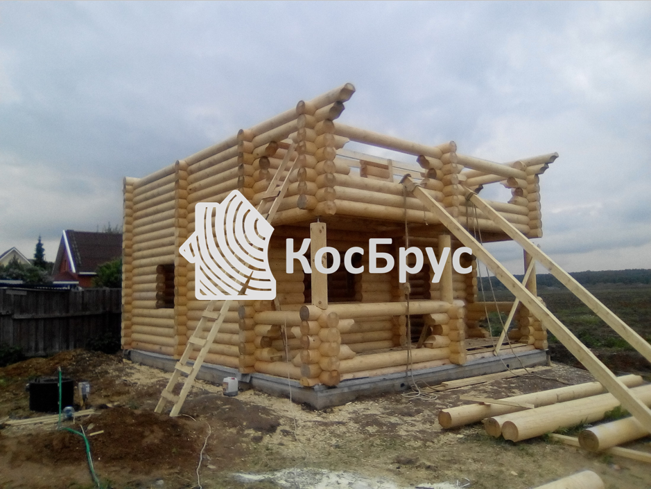 Дом с баней из ОЦБ 240 мм, МО, Домодедовский р-н, д. Котляково, май 2017