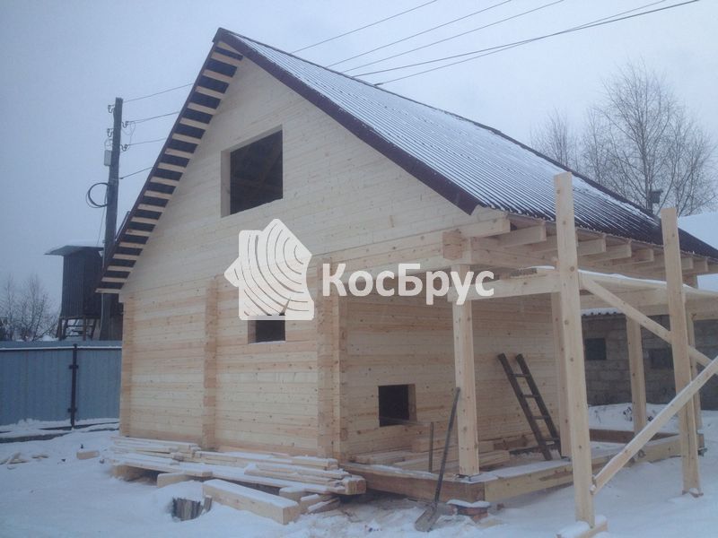 Строительство бани из бруса 6 на 6 с верандой