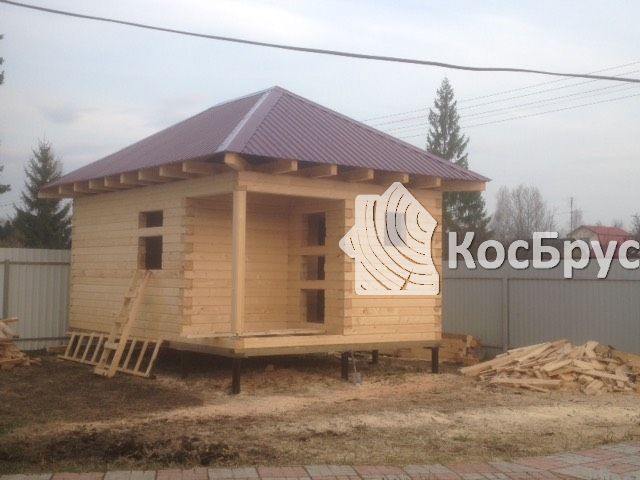 Строительство бани по проекту «Вербена» из профилированного бруса 140x140